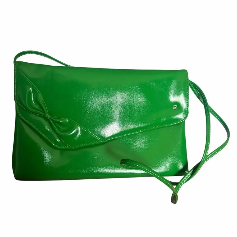 NAS BAG Vintage 1980s Green Bow Detail Shoulder Bag
